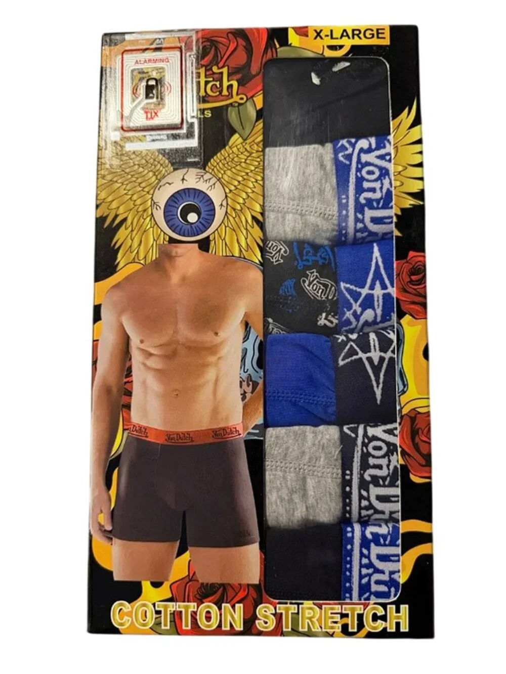 NEW $72 6 Pack of Von Dutch Boxer Briefs! M L XL Gray Black Blue Signature Waist